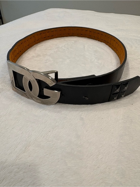 Dolce & Gabbana Accessories - Dolce & Gabbana Black Leather Belt with Silver Double-G Buckle